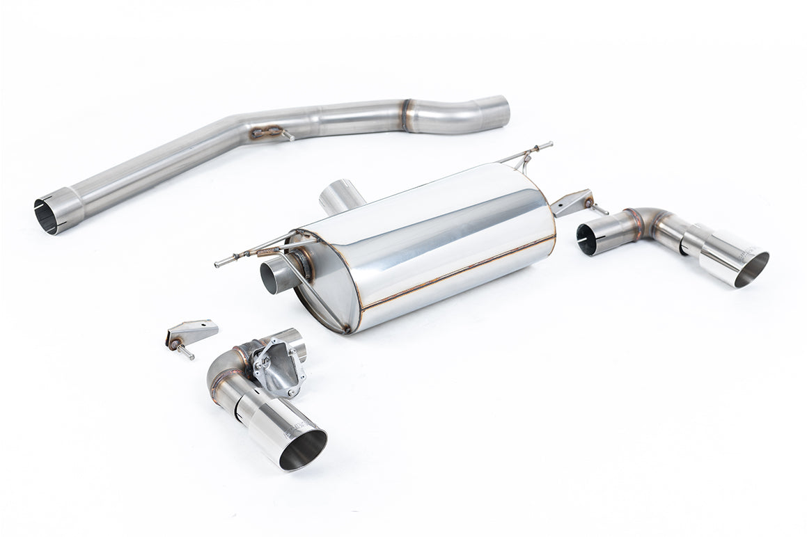 Non-Resonated (Louder) GPF/OPF-Back Exhaust System with Polished GT-90 Trims