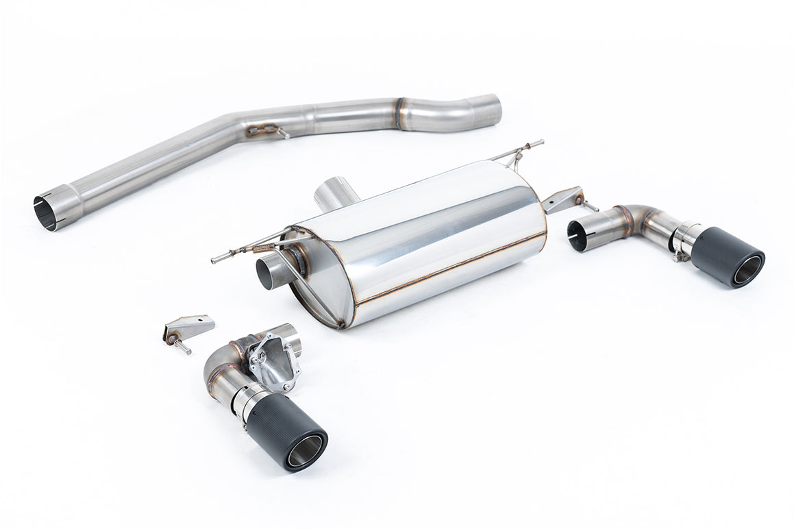 Non-Resonated (Louder) GPF/OPF-Back Exhaust System with Carbon Fibre Jet-90 Trims