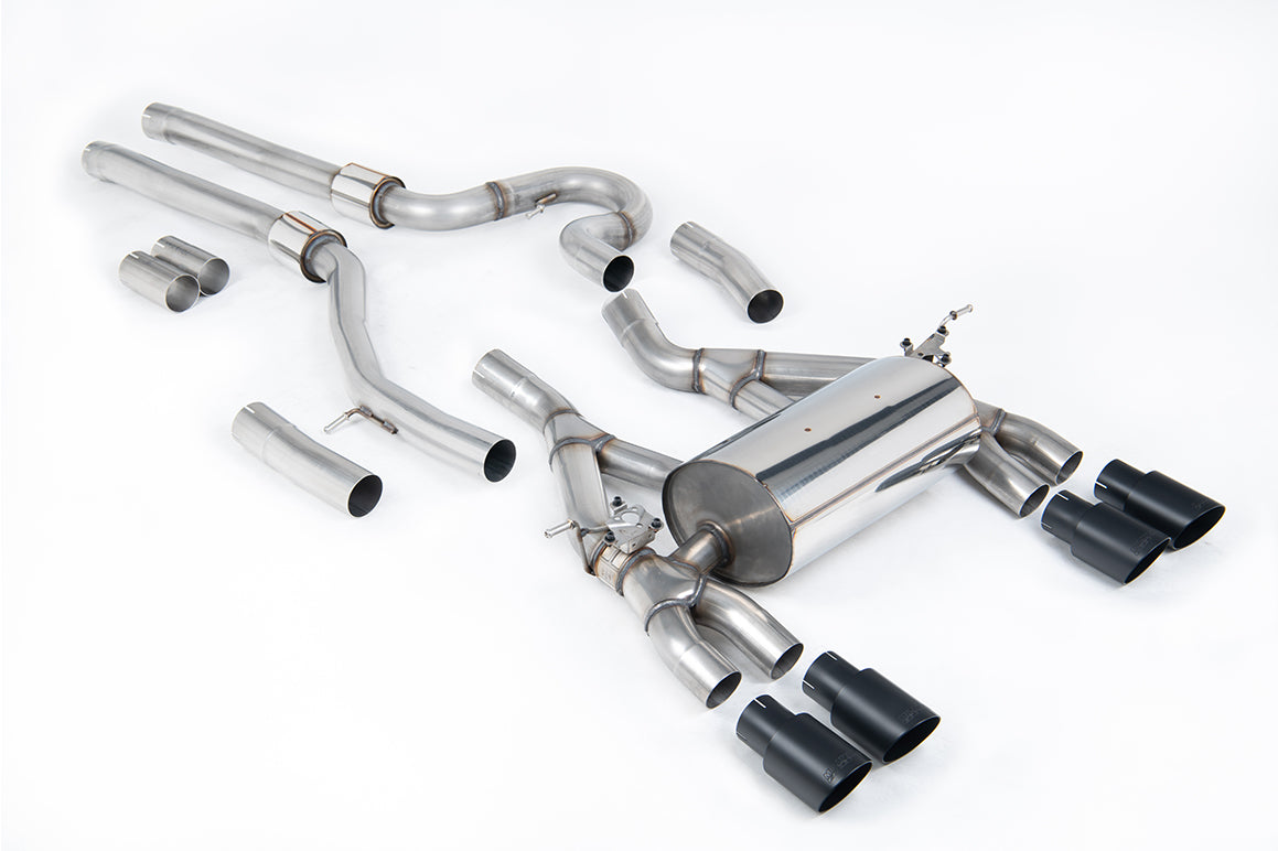 BMW F80 M3/F82 M4 - Equal Length (Loudest) Cat-Back Exhaust System with Cerakote Black Trims