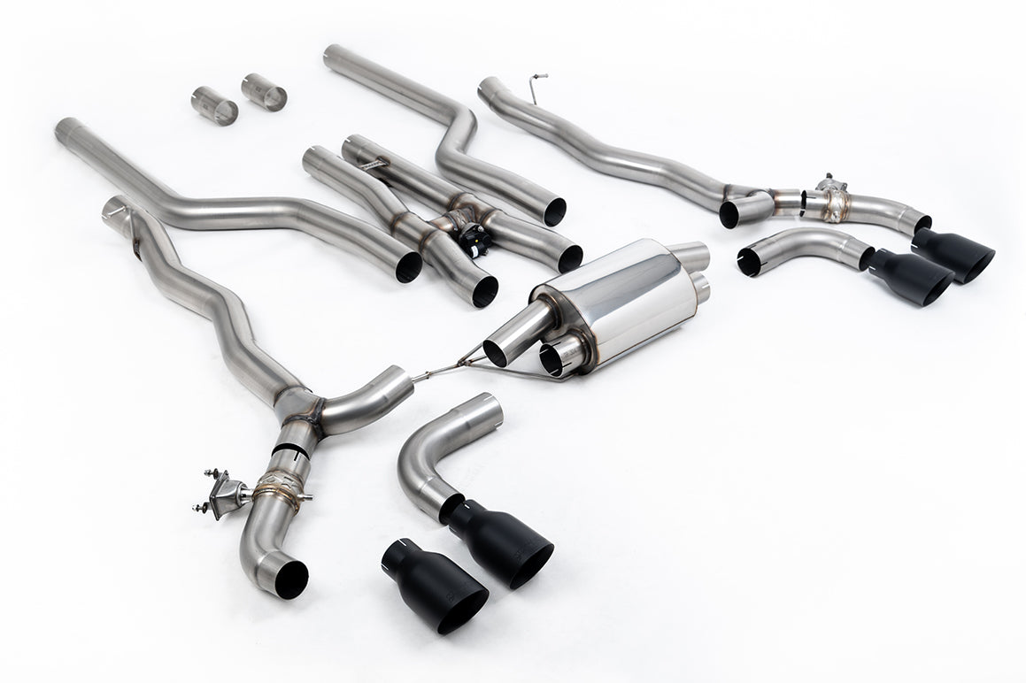 BMW M5 F90 (GPF Equipped) - Cat Back Exhaust System with Cerakote Black GT-100 Trims