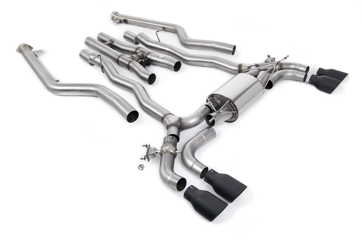 BMW M5 F90 LCI (GPF Equipped) - Cat Back Exhaust System with Cerakote Black GT-100 Trims
