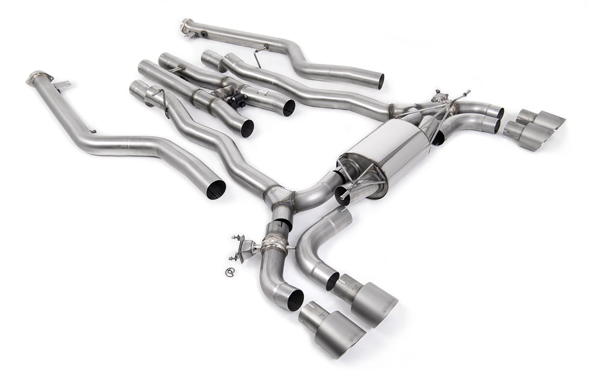 BMW M5 F90 LCI (GPF Equipped) - Cat Back Exhaust System with Brushed Titanium GT-100 Trims