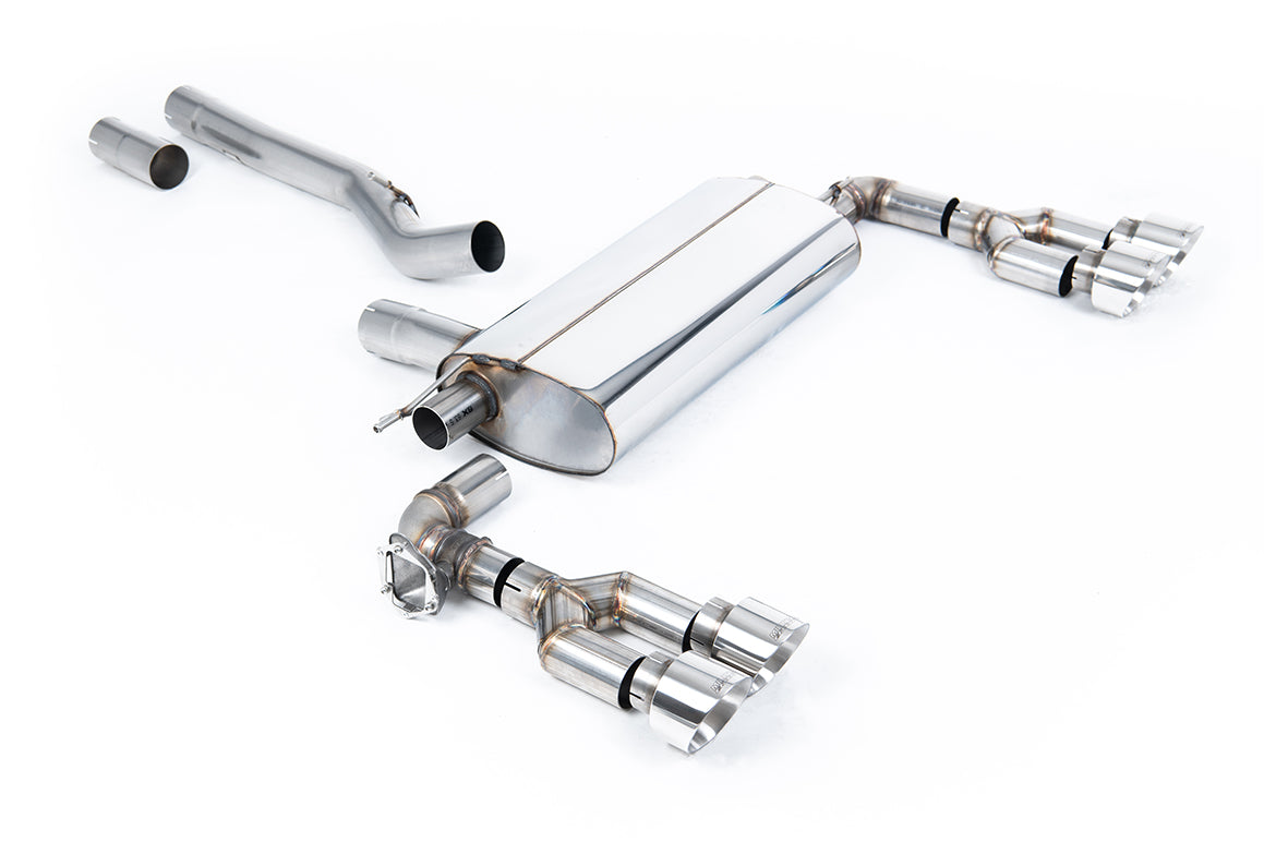 Maxton x Milltek - OPF/GPF Back System with Quad GT-100 Polished Trims - Fits Maxton Diffuser Only