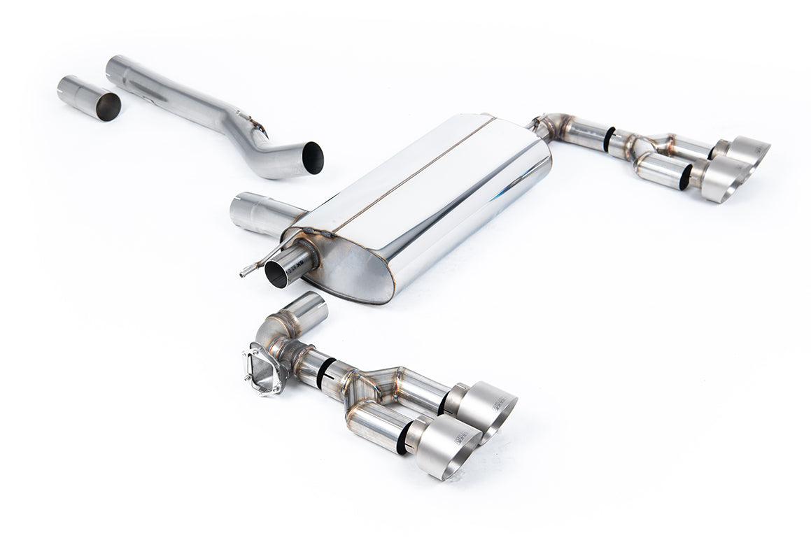 Maxton x Milltek - OPF/GPF Back Exhaust System with Quad GT-100 Brushed Titanium Trims - Fits Maxton Diffuser Only
