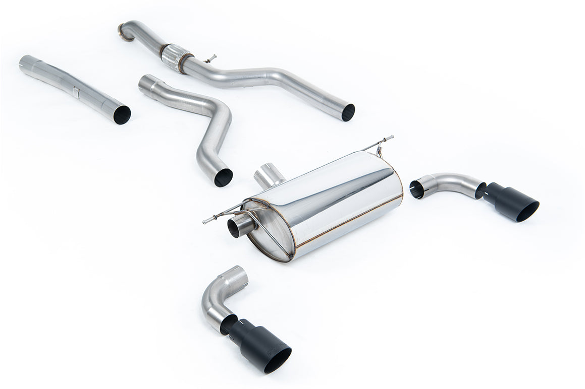 Cat-Back Exhaust System with Race Rear Silencer & Ceramic Black Tips
