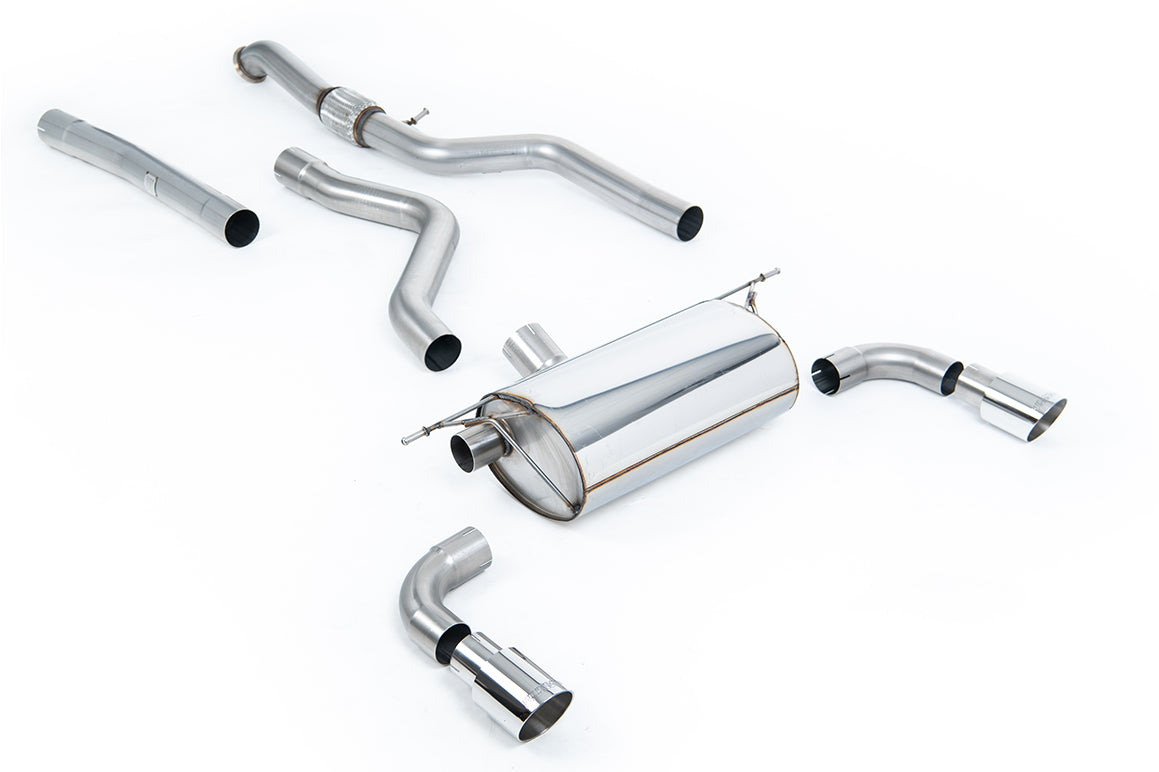 Cat-Back Exhaust System with Race Rear Silencer & Polished Tips