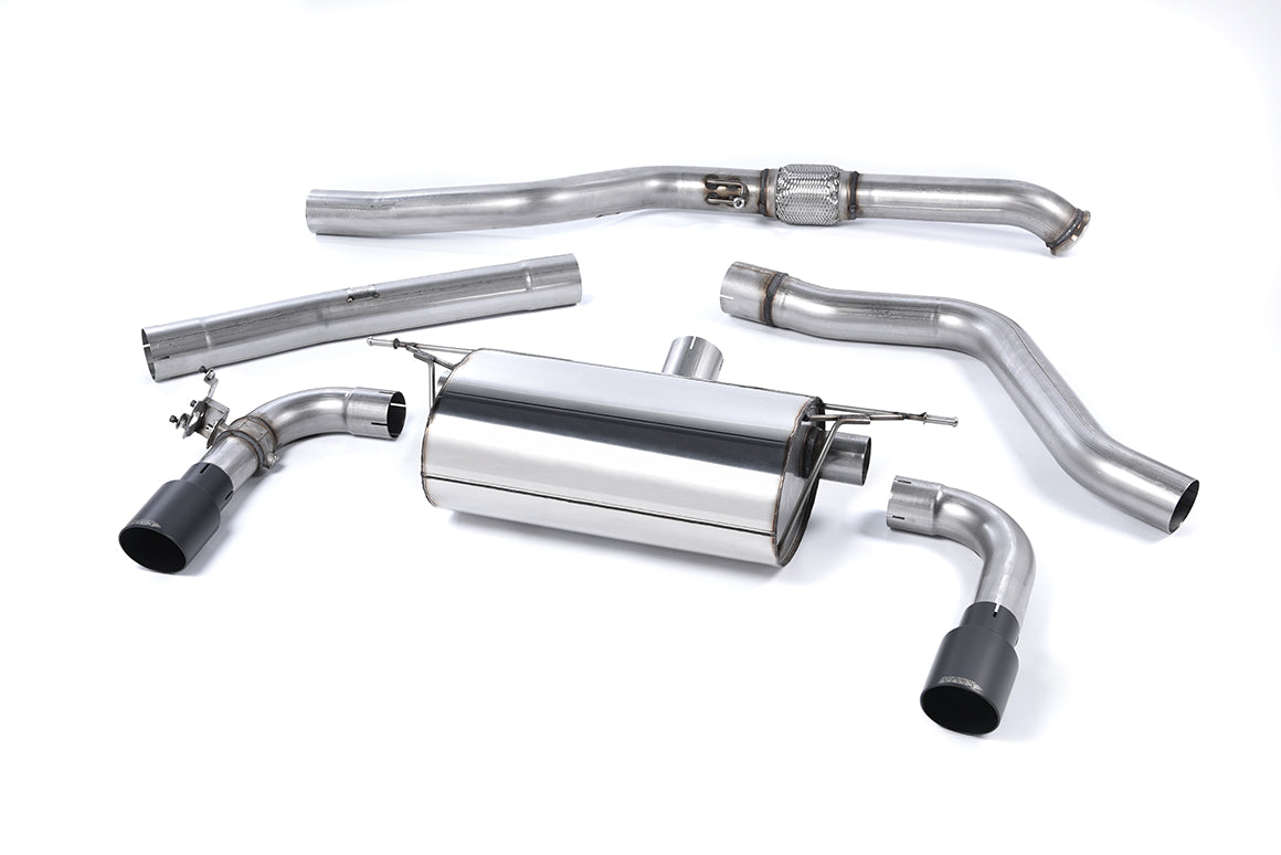 Non-Resonated (Louder) Race Cat-Back Exhaust System with Cerakote Black Tips