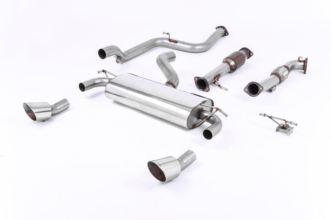 Ford Focus MK2 RS - Resonated (Quieter) Turbo-Back Exhaust System with 200 CPSI Hi-Flow Sports Catalyst & Dual DTM Trims