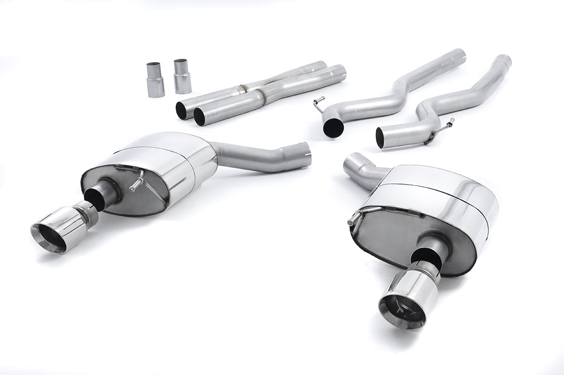 Ford Mustang 5.0 V8 GT (Fastback) - Non-Resonated (Louder) Cat-Back Exhaust System with Polished GT-100 Trims
