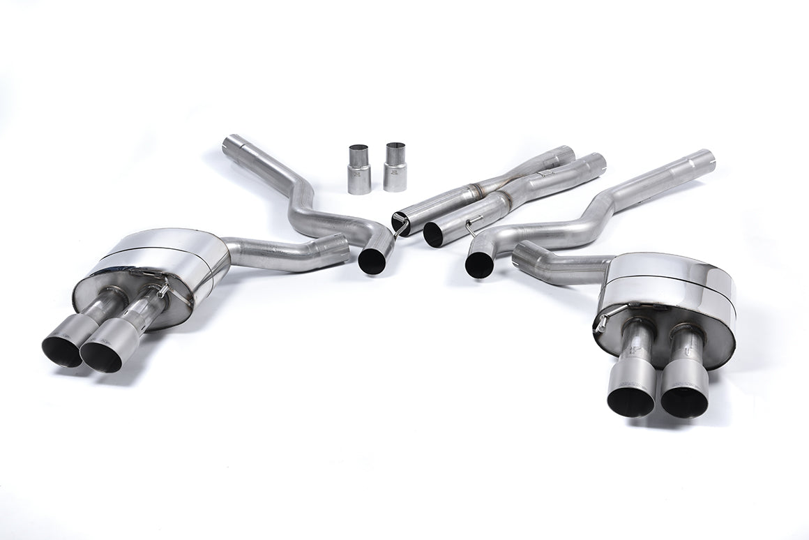 Ford Mustang 5.0 V8 GT (Fastback) - Non-Resonated (Louder) Cat-Back Exhaust System with Quad Titanium GT-90 Tips (For Roush Valance)