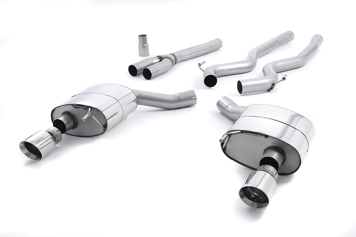 Ford Mustang 2.3 (S550 Fastback) - Non-Resonated (Louder) Cat-Back Exhaust System with GT-100 Polished Trims