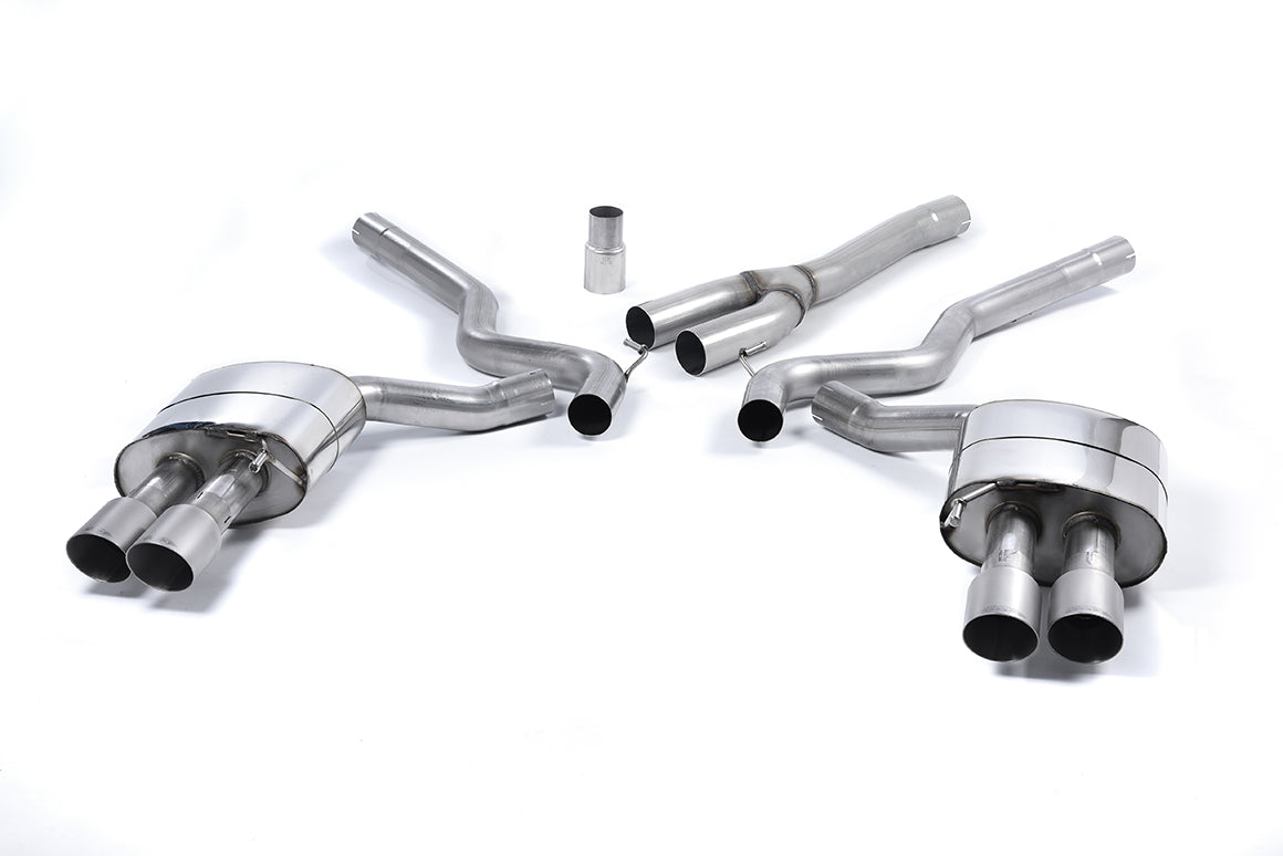 Ford Mustang 2.3 (S550 Fastback) - Non-Resonated (Louder) Cat-Back Exhaust System with GT-90 Titanium Trims (For Roush Valance)
