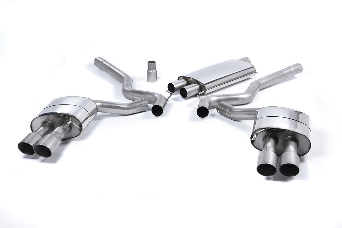Ford Mustang 2.3 (S550 Fastback) - Resonated (Quieter) Cat-Back Exhaust System with GT-90 Titanium Trims (For Roush Valance)