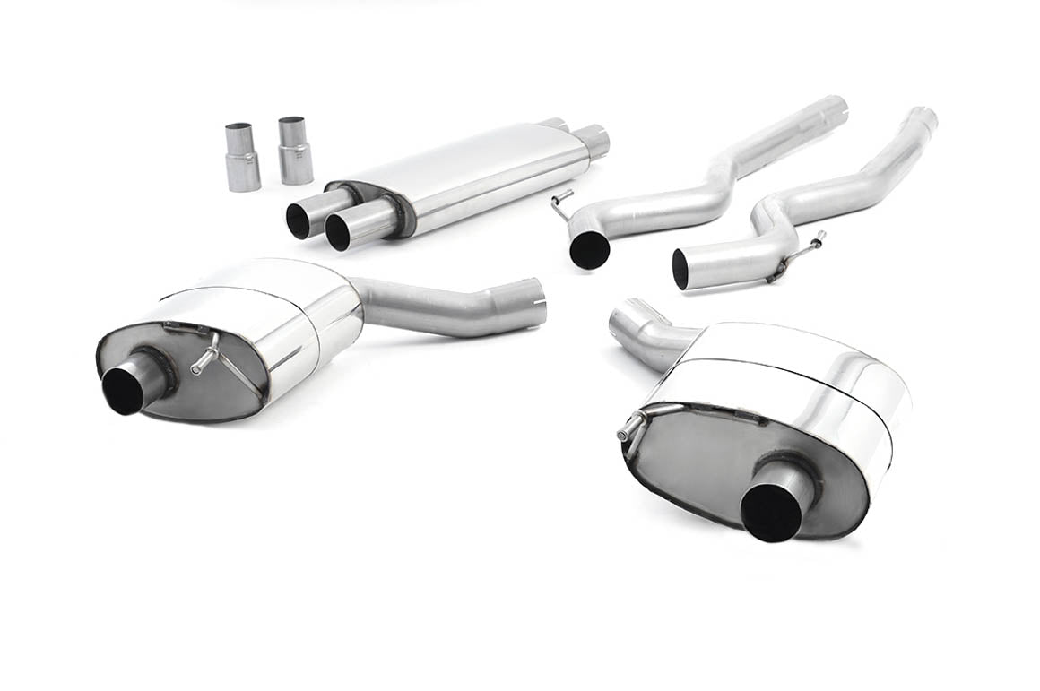 Ford Mustang 5.0 V8 GT (Fastback) - Resonated (Quieter) Cat-Back Exhaust System with Titanium GT-100 Trims