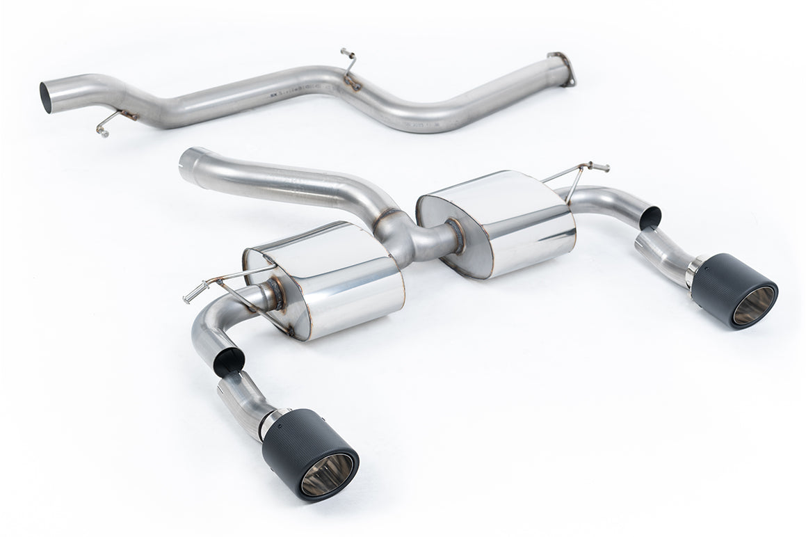 Ford Focus MK2 RS - Non-Resonated (Louder) Cat-Back Exhaust System with Carbon Jet-115 Trims