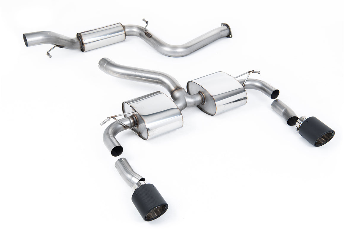 Ford Focus MK2 RS - Resonated (Quieter) Cat-Back Exhaust System with Jet-115 Carbon Trims