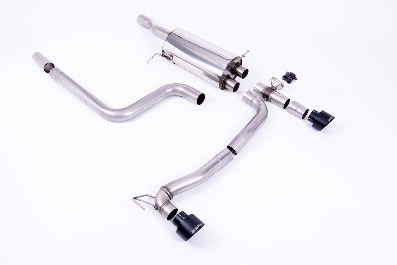 Milltek Cat-back - GPF Back Maxton Designs Dual Outlet Black GT-100 Trims - EC Approved - Fiesta - Mk8 & Mk8.5 ST 1.5 EcoBoost 200PS (Post Sept 2020) - 2020 - SSXFD364 - TMC Motorsport