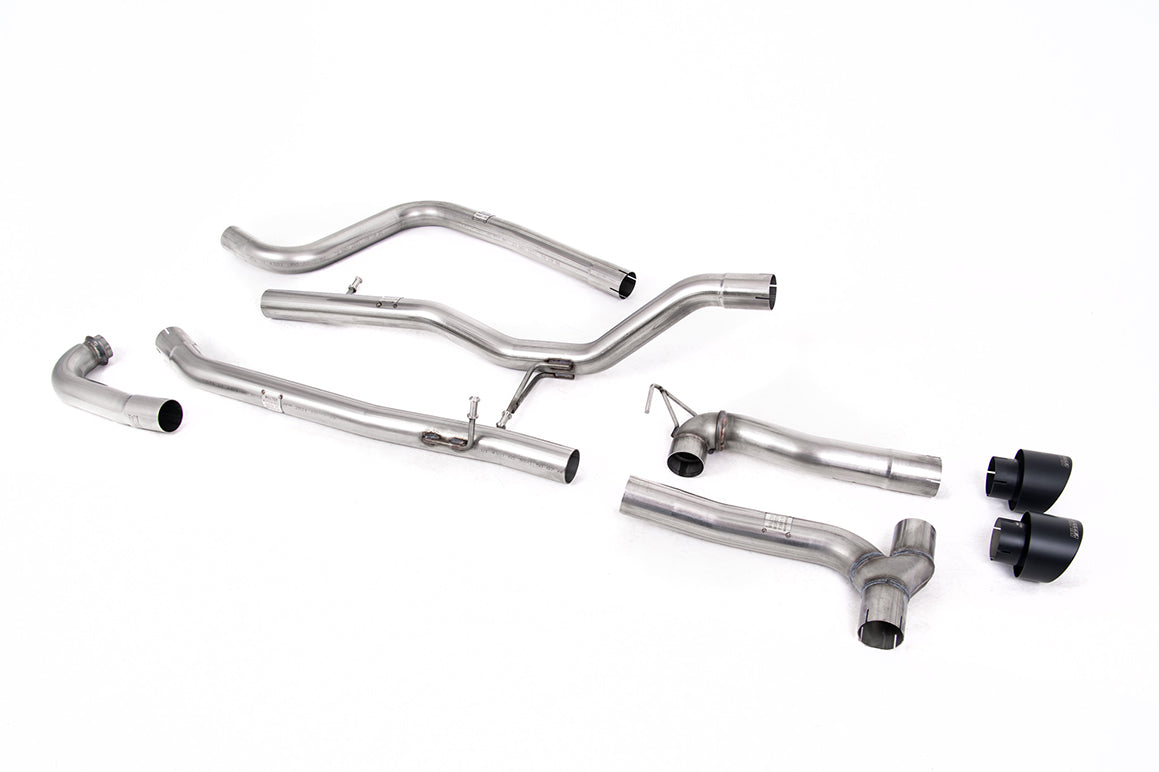 Ford Fiesta MK8 1.0T ST Line (Non GPF Models) Dual Outlets - Non-Resonated (Louder) Dual Outlet Exhaust System with Cerakote Black GT-100 Trims (Requires Maxton Diffuser)