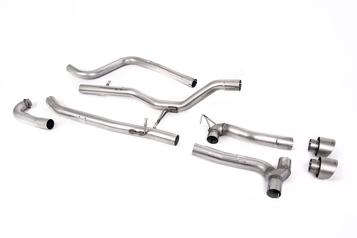 Ford Fiesta MK8 1.0T ST Line (Non GPF Models) Dual Outlets - Non Resonated (Louder) Dual Outlet Exhaust System with Brushed Titanium GT-100 Trims (Requires Maxton Diffuser)