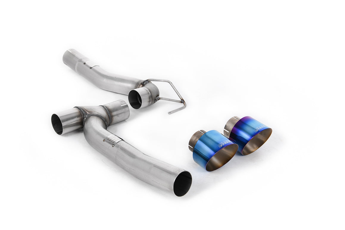 Ford Fiesta MK8 1.0T ST Line (Dual Outlets) - Upgrade Kit for Existing Milltek Cat Back Systems with Burnt/Blue Titanium GT-100 Trims