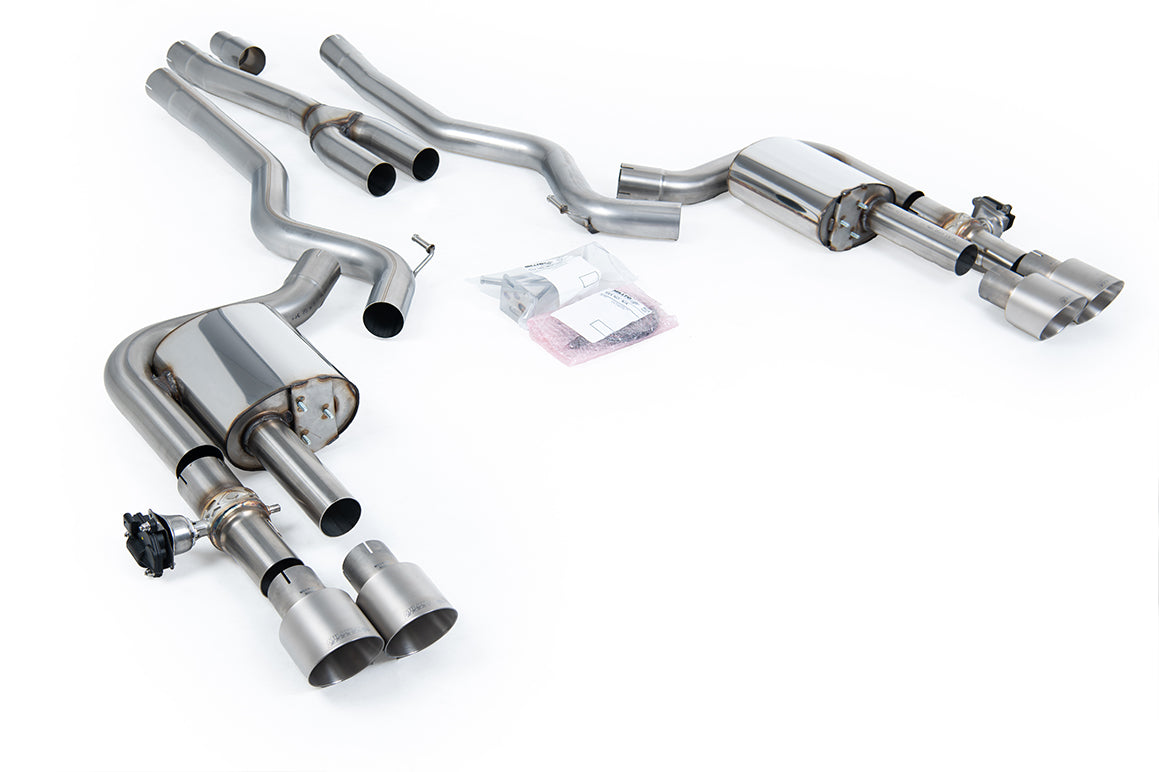 Ford Mustang 2.3 (S650 Fastback) - Valved Non-Resonated Cat-back with Brushed Titanium Trims