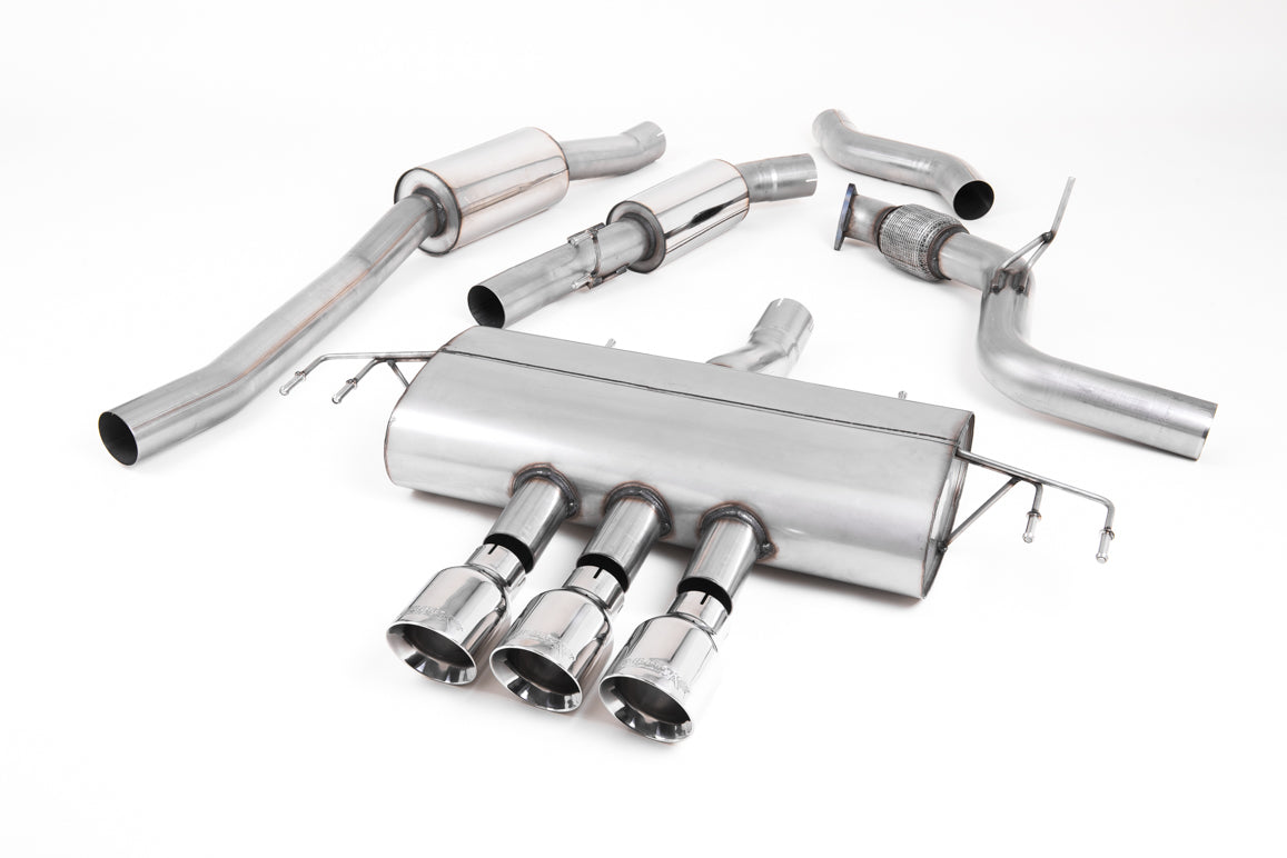 Honda Civic FK8 Type R - Resonated Cat-Back Exhaust System with 3 x Polished GT-100 Trims