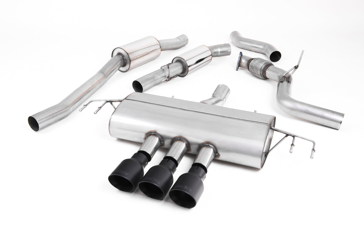 Honda Civic FK8 Type R - Resonated Cat-Back Exhaust System with 3 x Cerakote Black GT-100 Trims