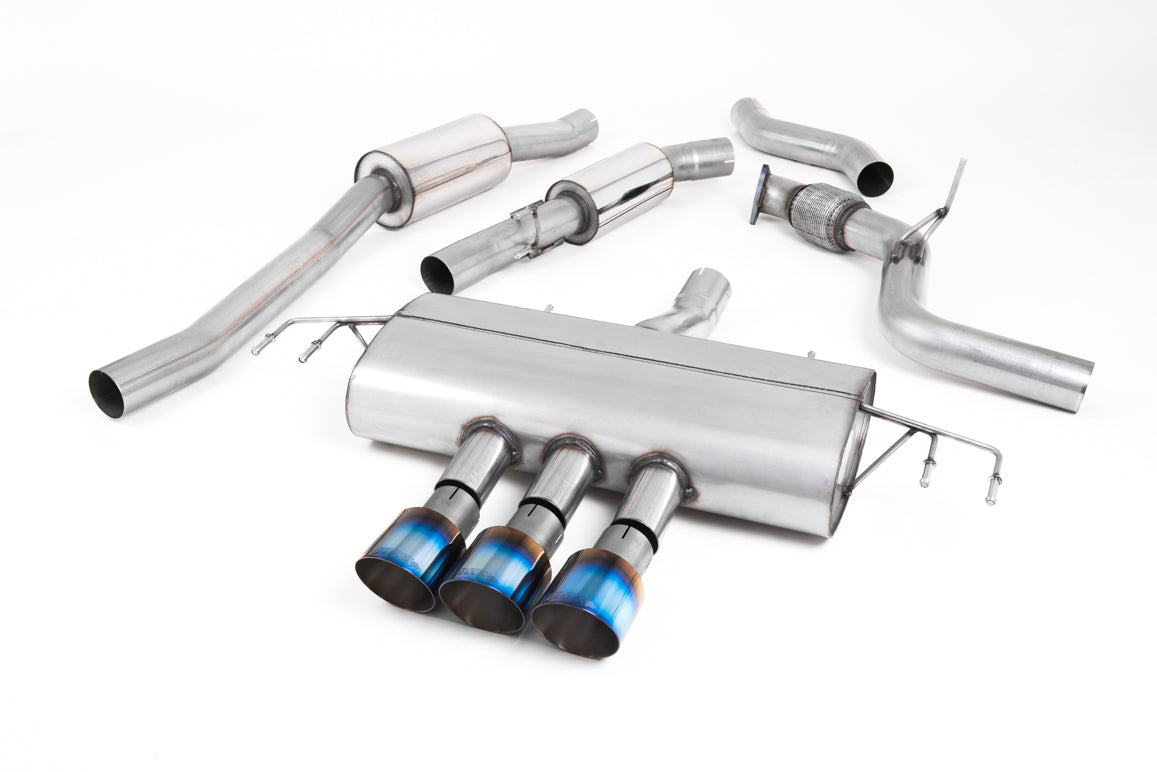 Honda Civic FK8 Type R - Resonated Cat-Back Exhaust System with 3 x Burnt Titanium GT-100 Trims