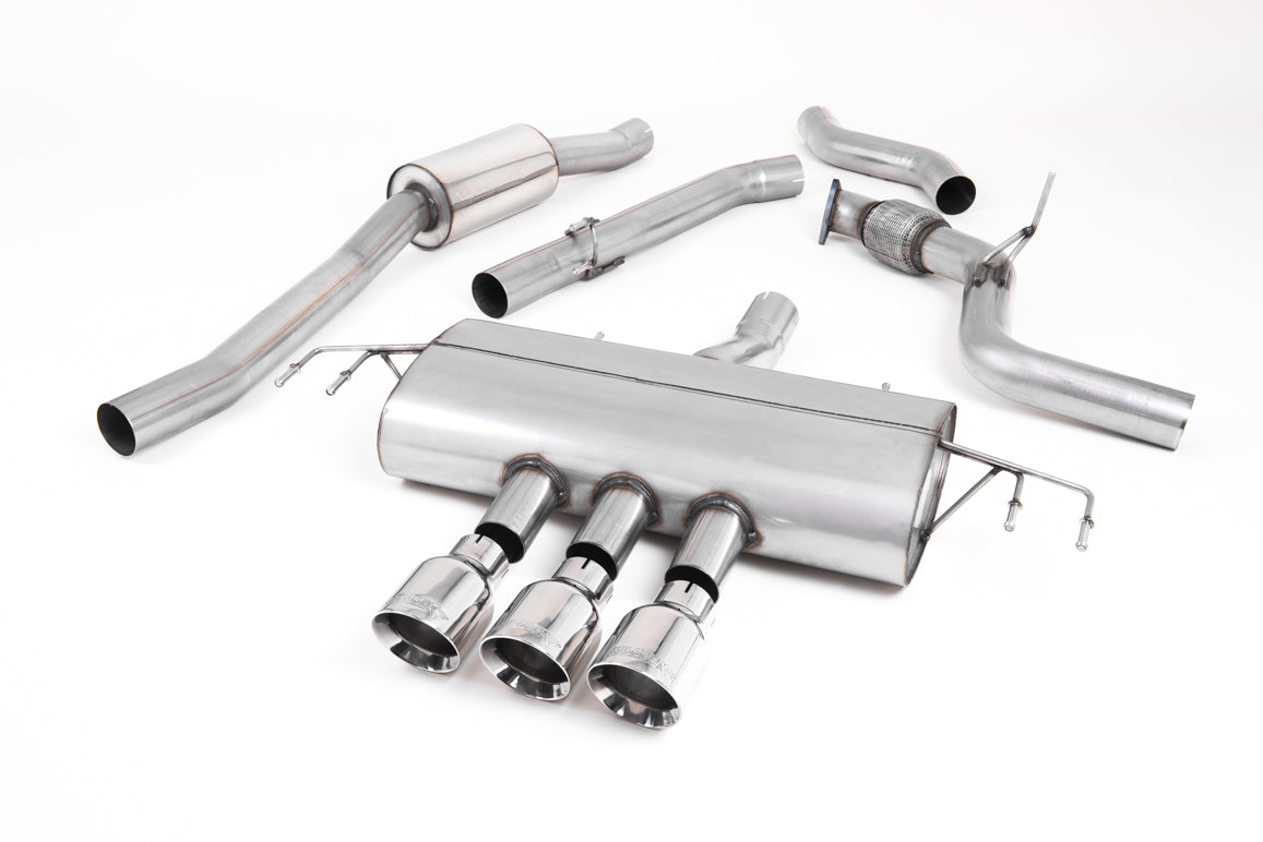 Honda Civic FK8 Type R - Part Resonated Road+ Cat Back with 3 x Polished GT-100 Trims