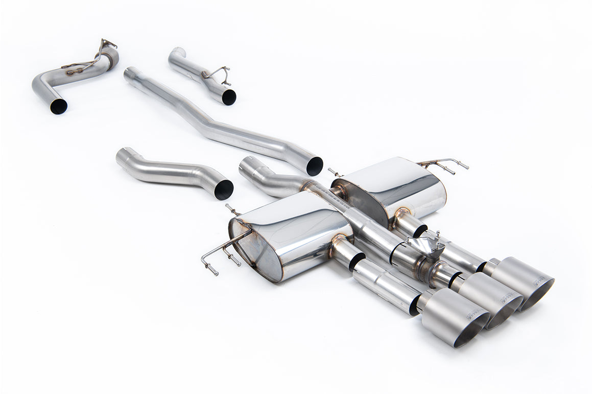 Honda Integra DE5 Type S - Non-Resonated (Loudest) Cat-Back with 3 x GT-115 Brushed Titanium Trims