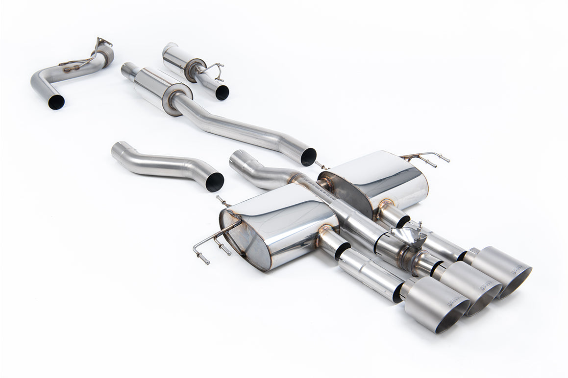 Honda Integra DE5 Type S - Resonated (Quietest) Cat-Back with 3 x GT-115 Brushed Titanium Trims