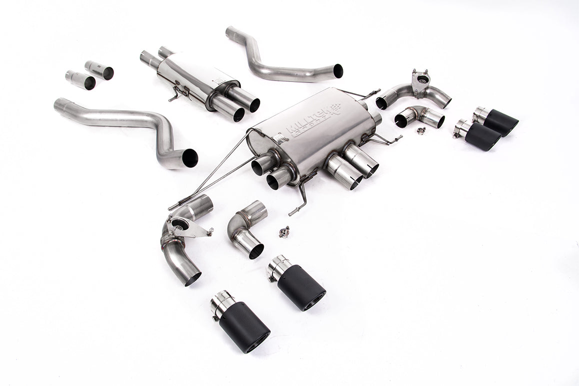 Land Rover Defender 90 5.0 V8 (GPF Models) - Resonated (Quieter) GPF/OPF Back Valved System with Quad JET-90 Carbon Trims