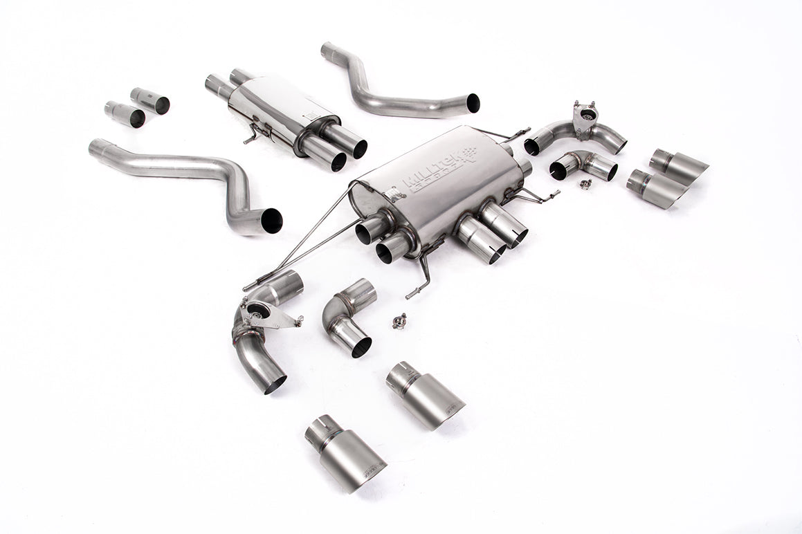 Land Rover Defender 90 5.0 V8 (NAS Non GPF Models) - Cat Back Valved System with Burnt Titanium Trims - Resonated