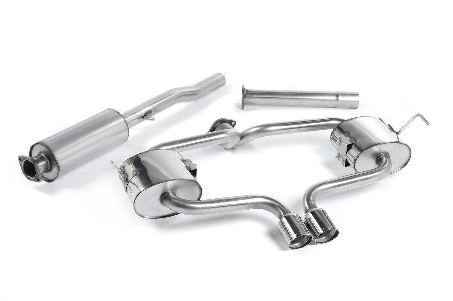 Mini Cooper S R53 - Resonated (Quieter) Cat-Back Exhaust System with Polished Trims