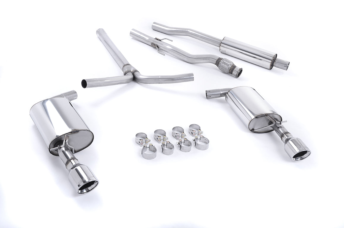 Mini Cooper S R55 Clubman - Resonated (Quieter) Cat-Back Exhaust System with Polished Dual JET Trims