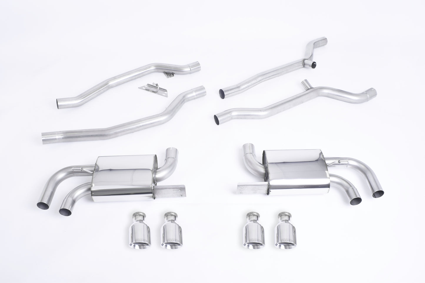 Porsche Cayenne 958 Turbo V8 (Pre-Facelift) - Non-Resonated (Louder) Cat-Back Exhaust System with Polished Cup Style Trims