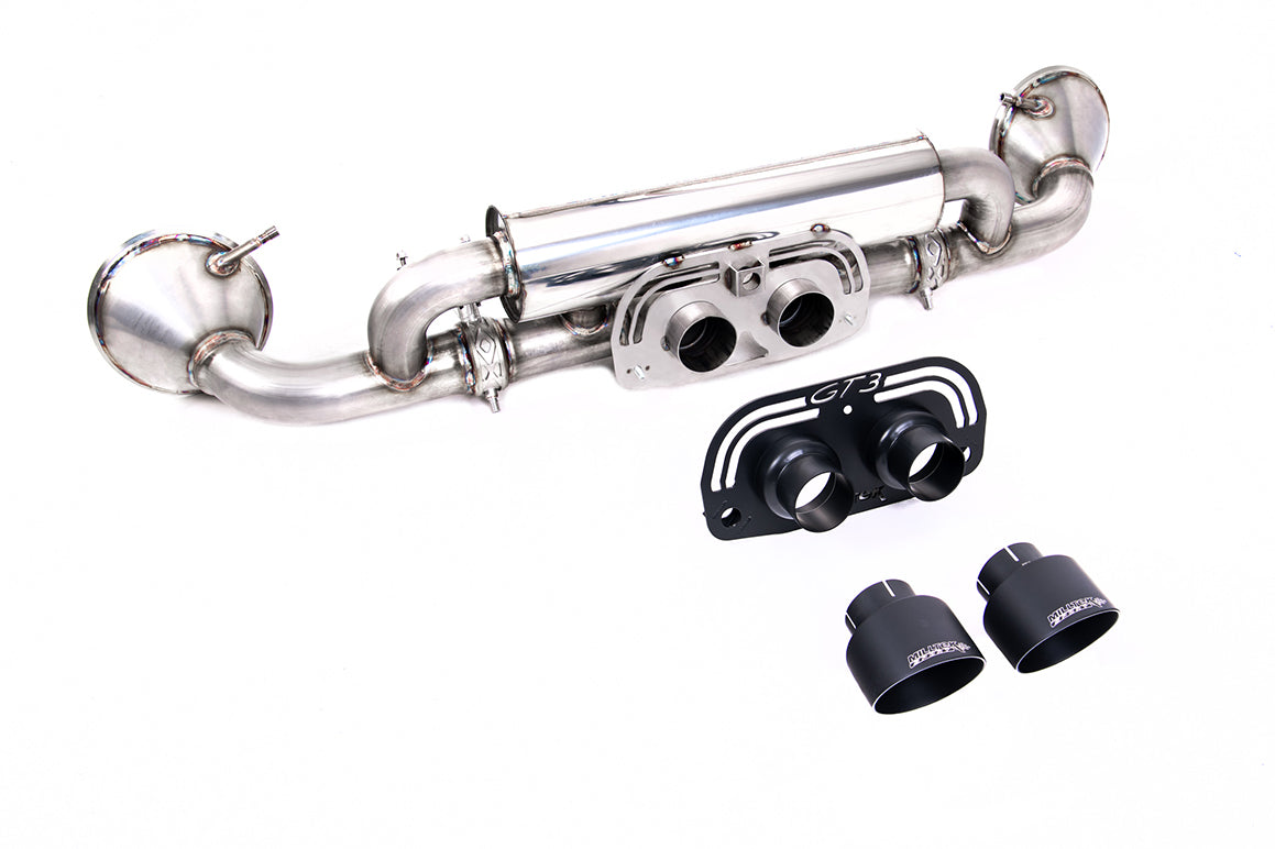 Porsche 992.1 GT3 - Rear Silencer(s) with GT-100 Cerakote Black Trims