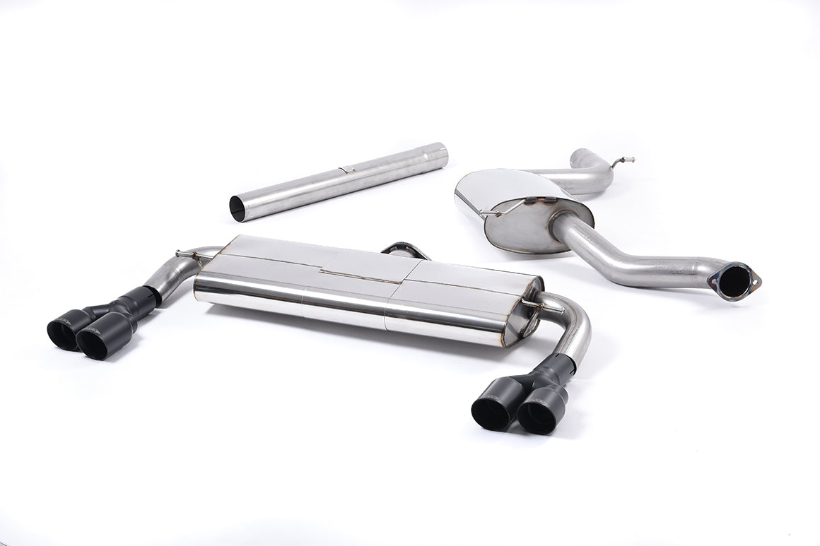 Seat Leon Cupra 280/290 (Non GPF Models) - Resonated (Quieter) Cat-Back Exhaust System with Front Silencer Delete & Quad Black Round Tips
