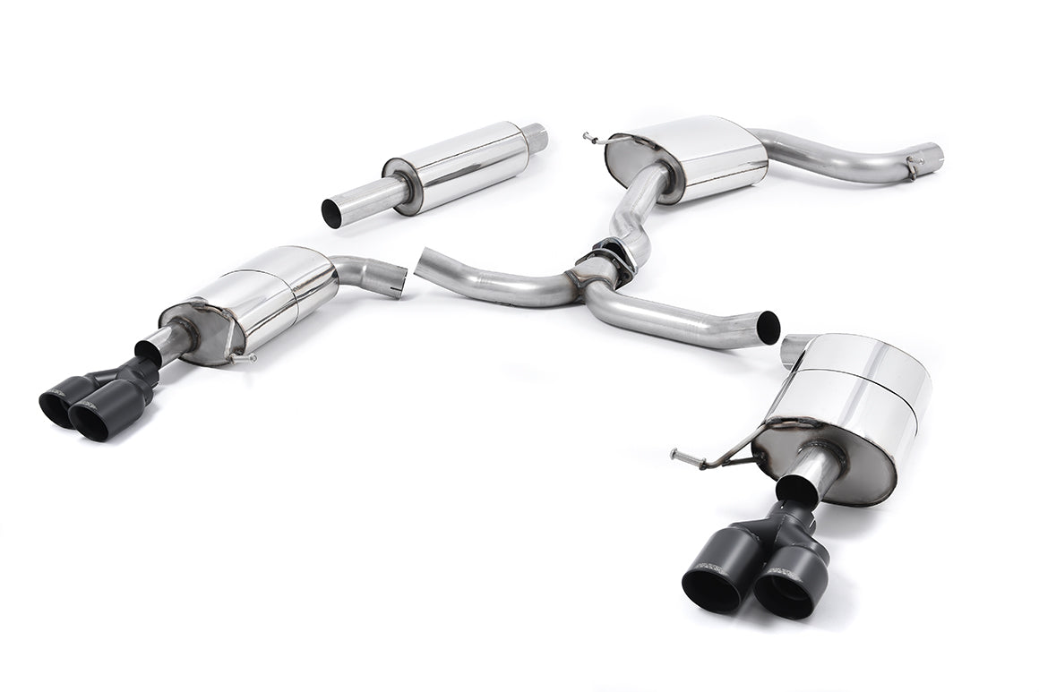 Seat Leon ST Cupra 280/290 2.0 TSI (Non GPF Models) - Resonated (Quieter) Cat-Back Exhaust System with Quad Round Cerakote Black Tips