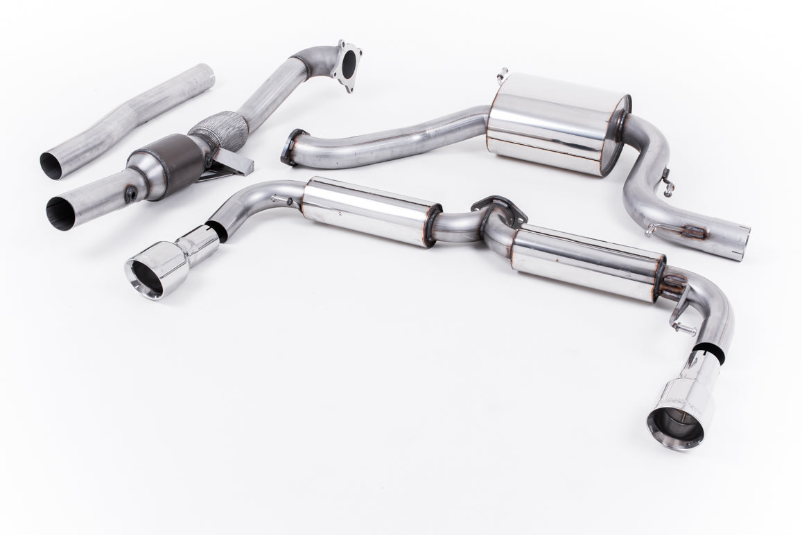 VW Golf GTI MK6/Scirocco R - Resonated (Quieter) Turbo-Back Exhaust System with Hi-Flow Sports Catalyst & Dual GT100 Trims