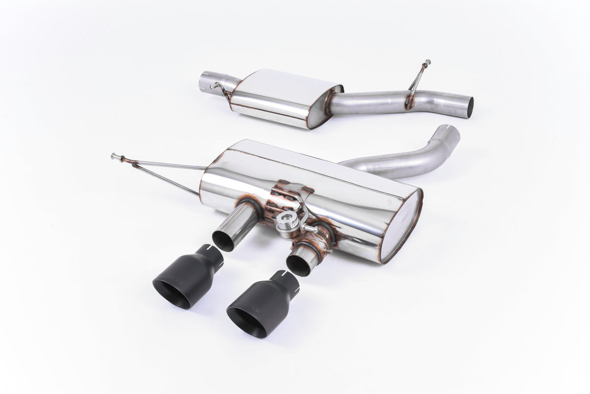 VW Golf R Mk6 - Resonated (Quieter) Cat-Back Exhaust System with Cerakote Black Trims