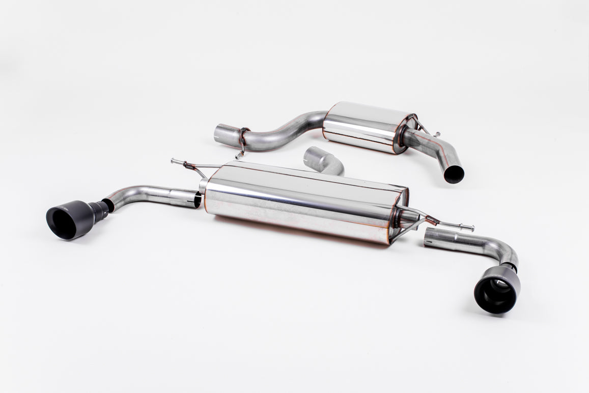 VW Golf GTi Mk6 - Resonated (Quieter) Cat-Back Exhaust System with Black GT100 Trims