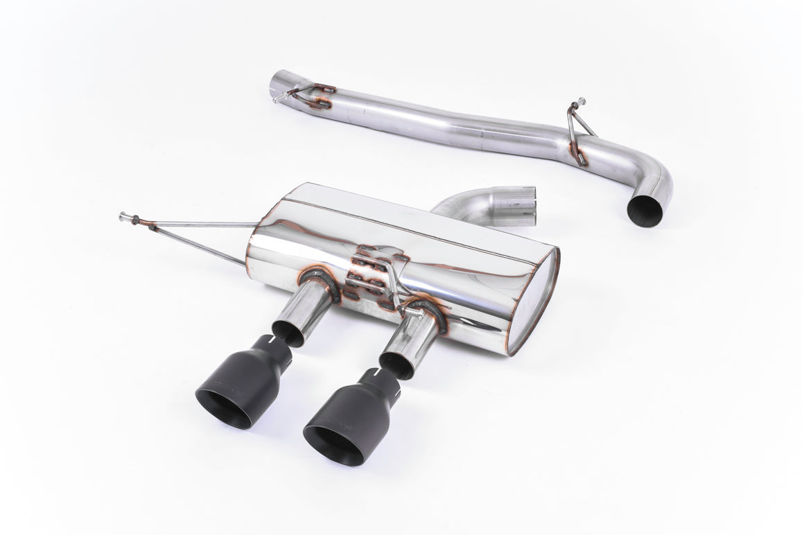 VW Golf R Mk6 - Non-Resonated (Quieter) Cat-Back Race Exhaust System with Cerakote Black Tips