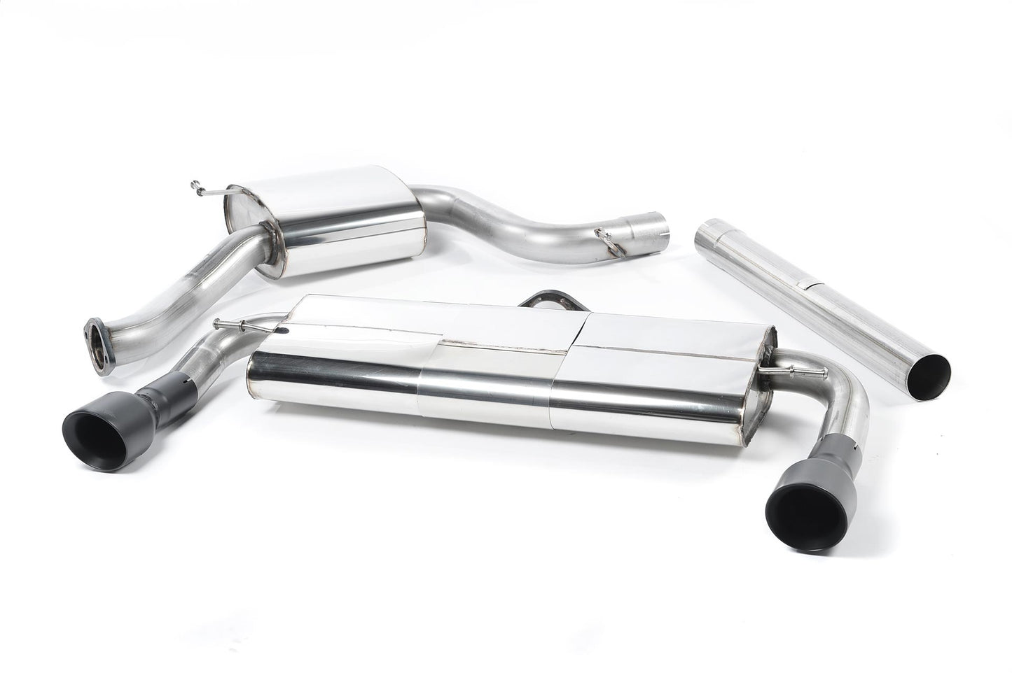 VW Golf GTI Mk7 Resonated (Quieter) Cat-Back Exhaust System with Matt Black Tips