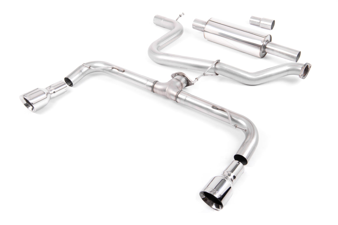 VW Golf GTD Mk7 - Resonated (Quieter) Cat-Back Exhaust System with Dual GT100 Tips (GTI Style)