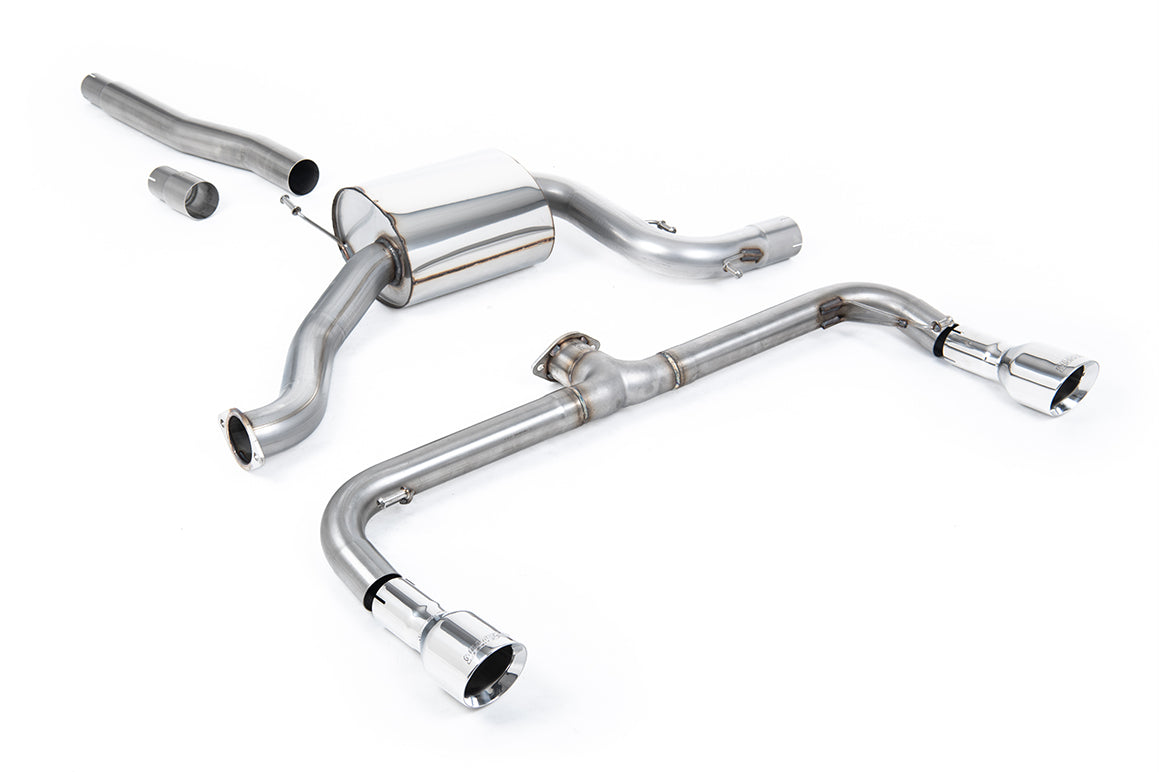 VW Scirocco GT 2.0 TSI 200ps - Non-Resonated (Louder) Cat-Back Exhaust System with Polished GT100 Tips (For Scirocco R Valance)