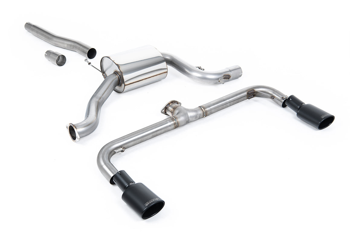 VW Scirocco GT 2.0 TSI 200ps - Non-Resonated (Louder) Cat-Back Exhaust System with Cerakote Black Oval Tips (For Scirocco R Valance)