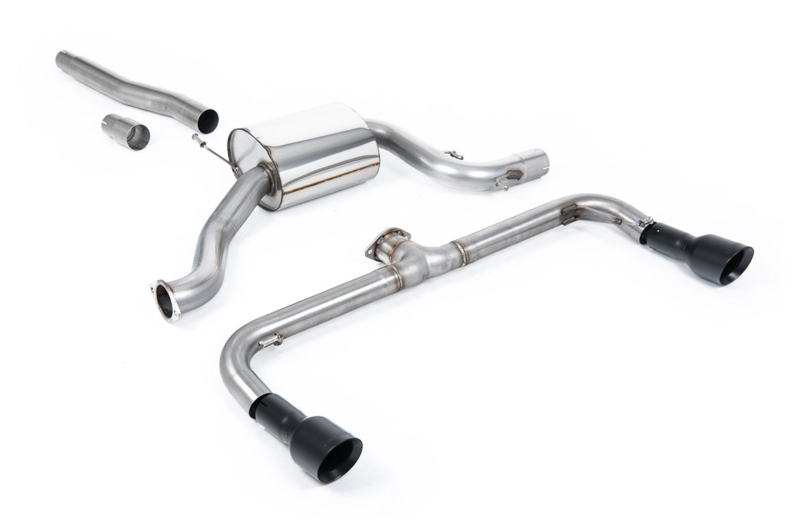 VW Scirocco GT 2.0 TSI 200ps - Non-Resonated (Louder) Cat-Back Exhaust System with Matt Black GT100B Tips (For Scirocco R Valance)