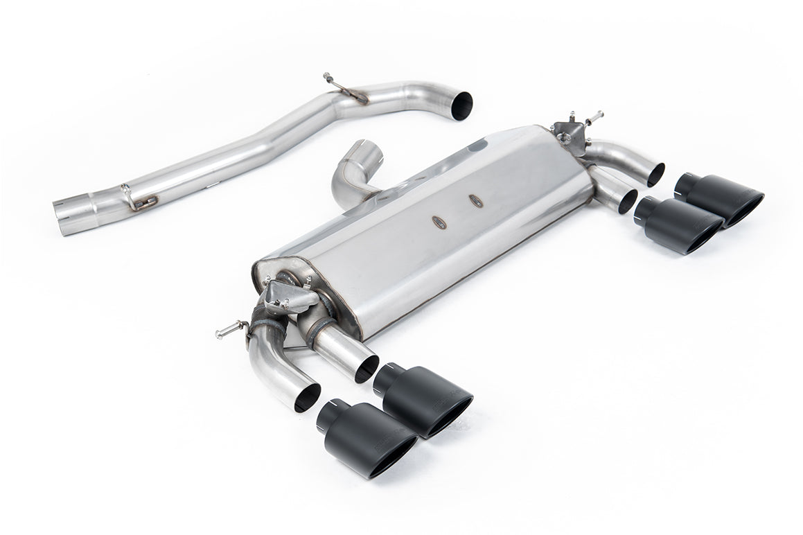 VW Golf R MK7 2.0 TSI (76.2mm systems) - Non-Resonated (Louder) Cat-Back Exhaust System with Cerakote Black Oval Tips
