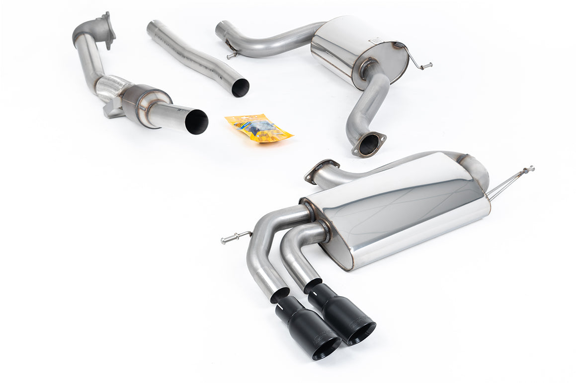 VW Golf Mk5 GTi 2.0T - Resonated (Quieter) Turbo-Back Exhaust System with Hi-Flow Sports Catalyst & Cerakote Black Tips